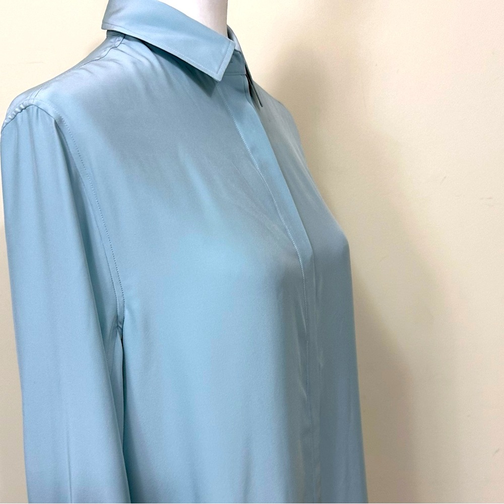 EUC FLAWLESS rag & bone Pure Silk Hidden Buttons Up Long Sleeves Shirt Top S/M - Picture 5 of 15